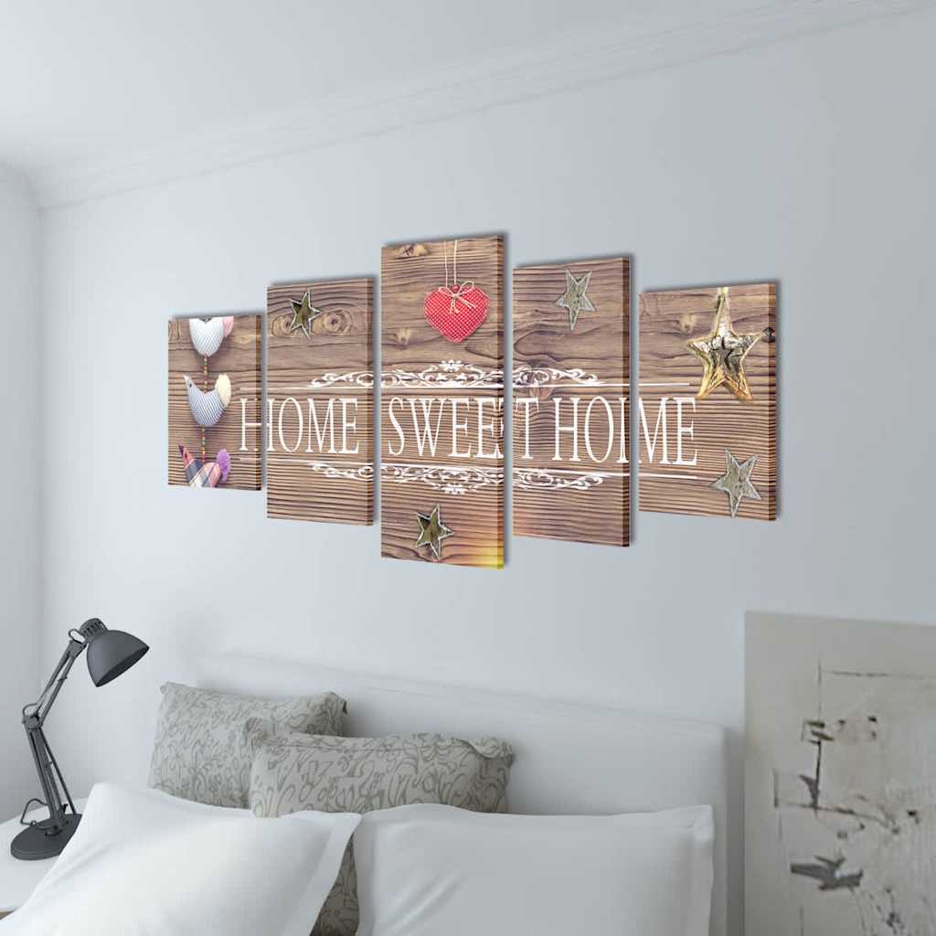 Fotoattēls ar uzrakstu "Home Sweet Home" uz audekla 100 x 50 cm
