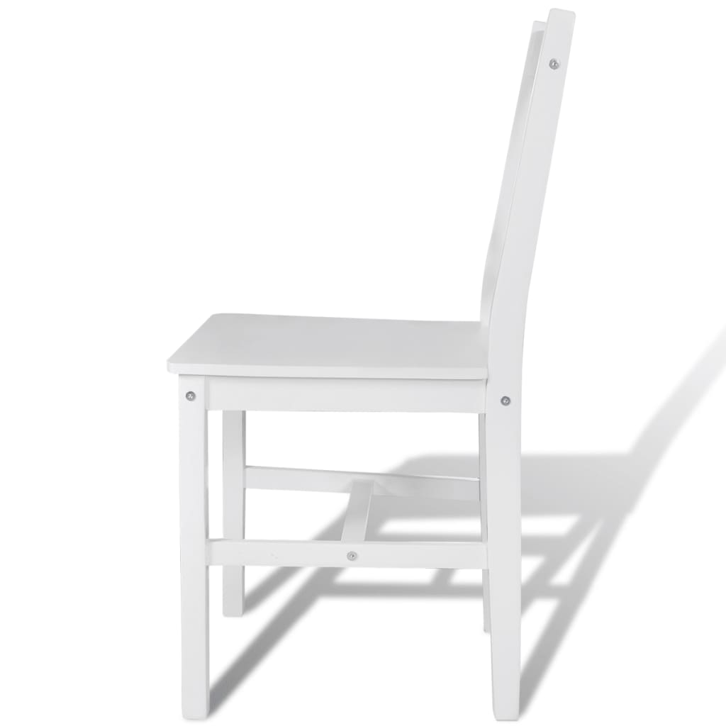 Dining chairs, 2 pcs, white, pine wood