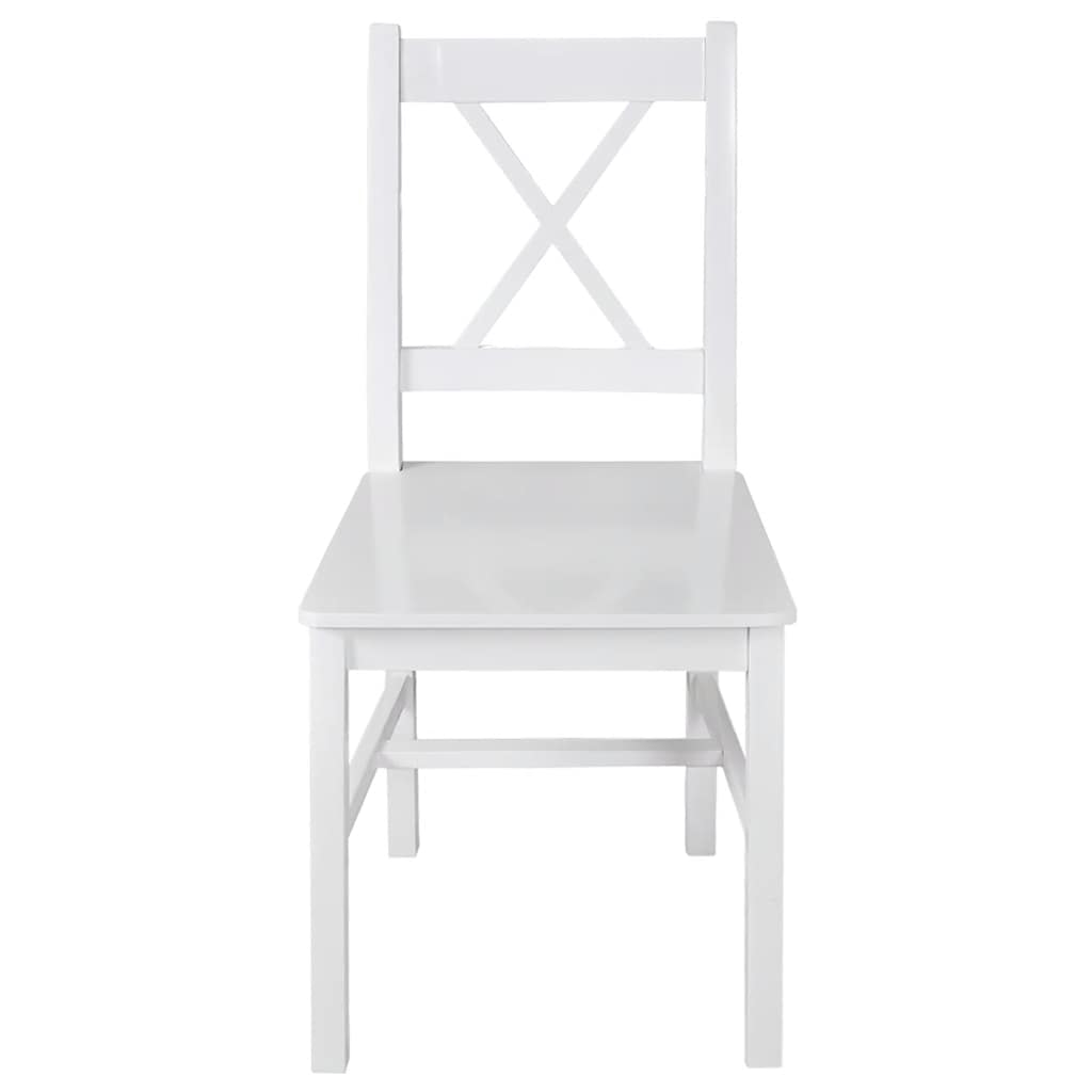 Dining chairs, 4 pcs., white, pine wood