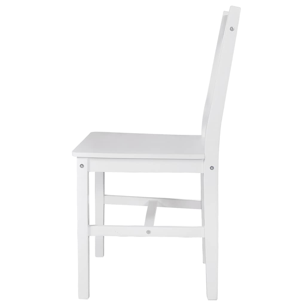 Dining chairs, 4 pcs., white, pine wood