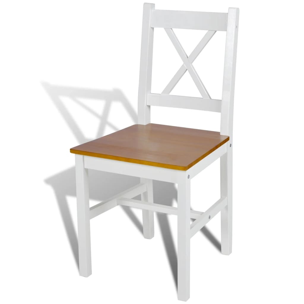 Dining chairs, 2 pcs, white, pine wood