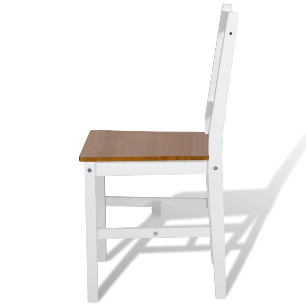 Dining chairs, 2 pcs, white, pine wood