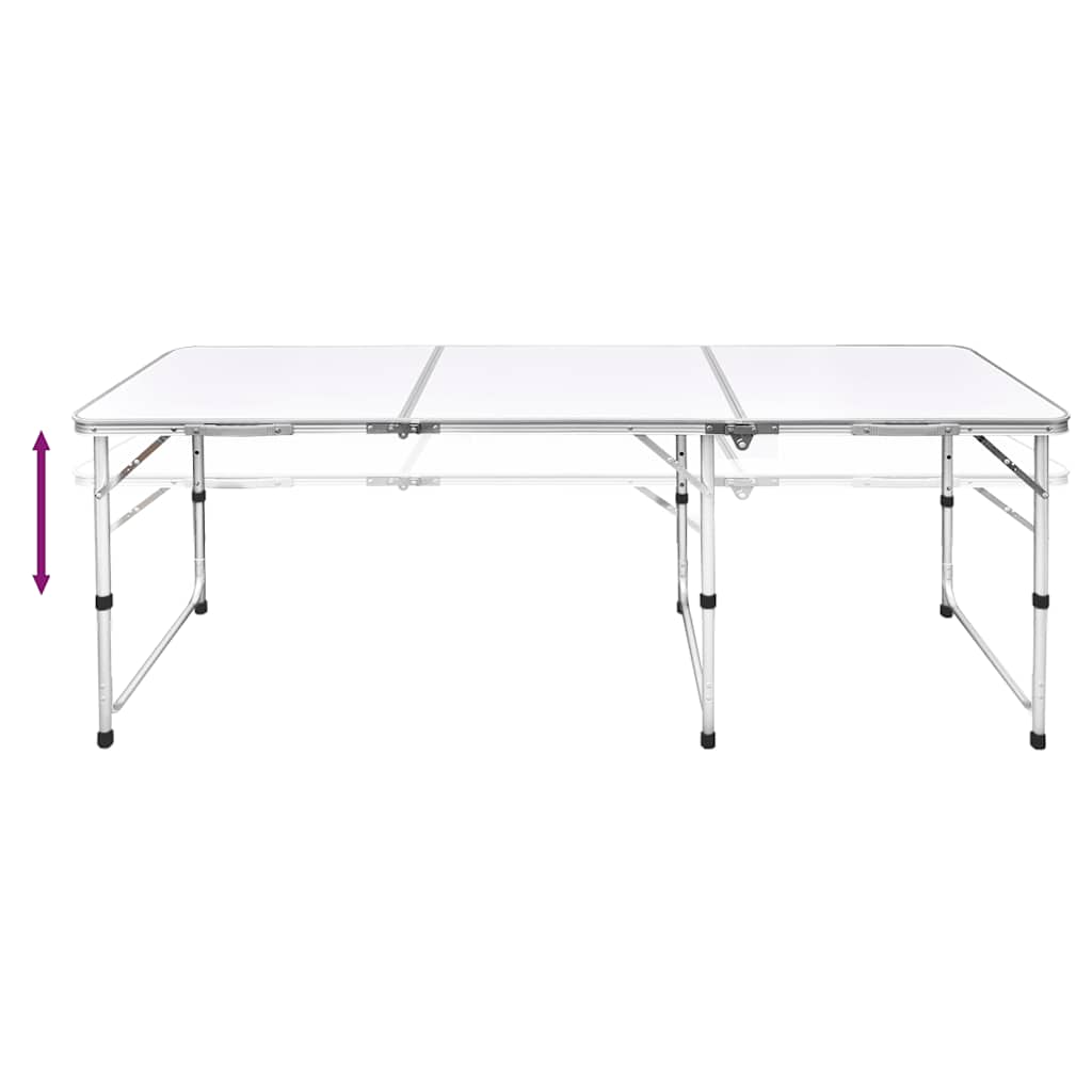 Saliekams kempinga galds un 6 krēsli, 180x60cm
