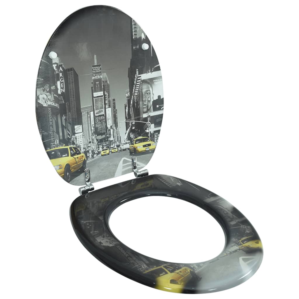 MDF Toilet Seat with Lid, Model "New York"