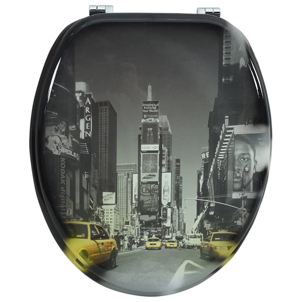 MDF Toilet Seat with Lid, Model "New York"