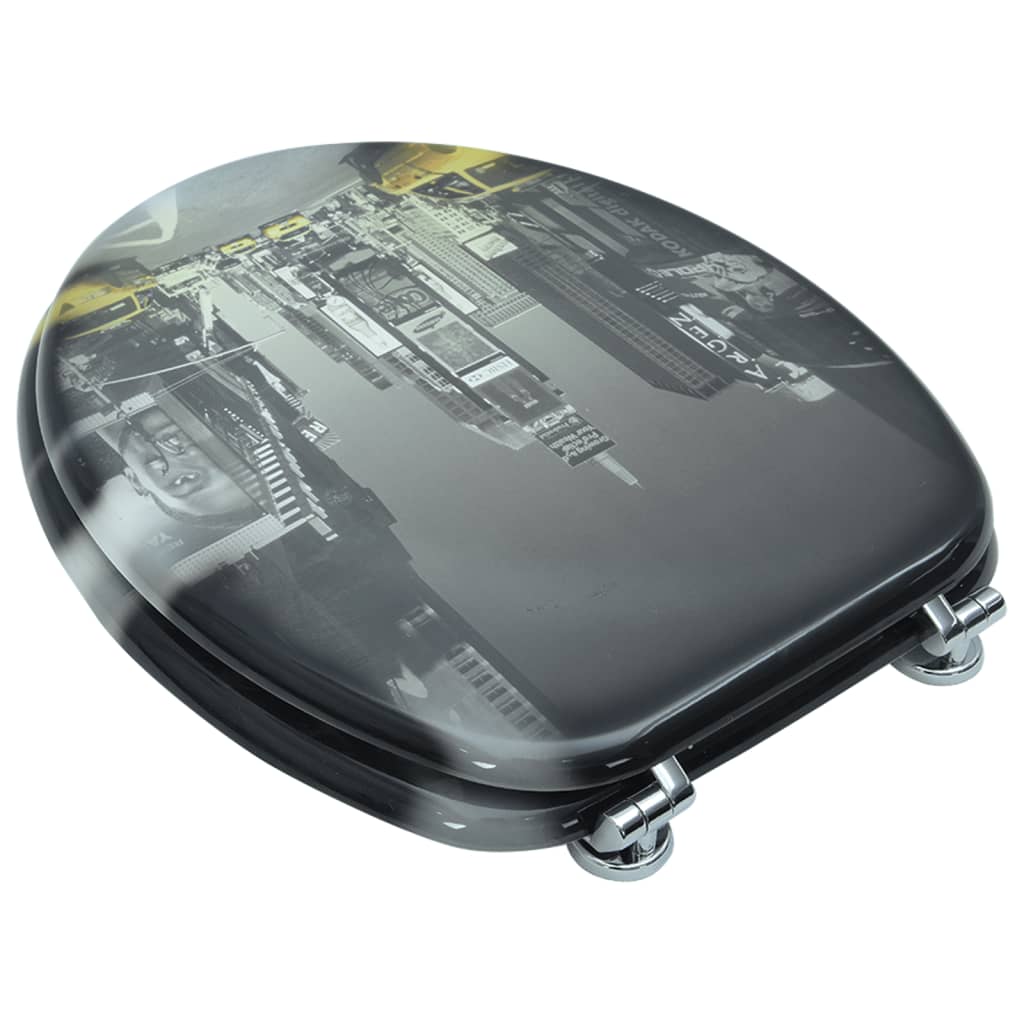 MDF Toilet Seat with Lid, Model "New York"