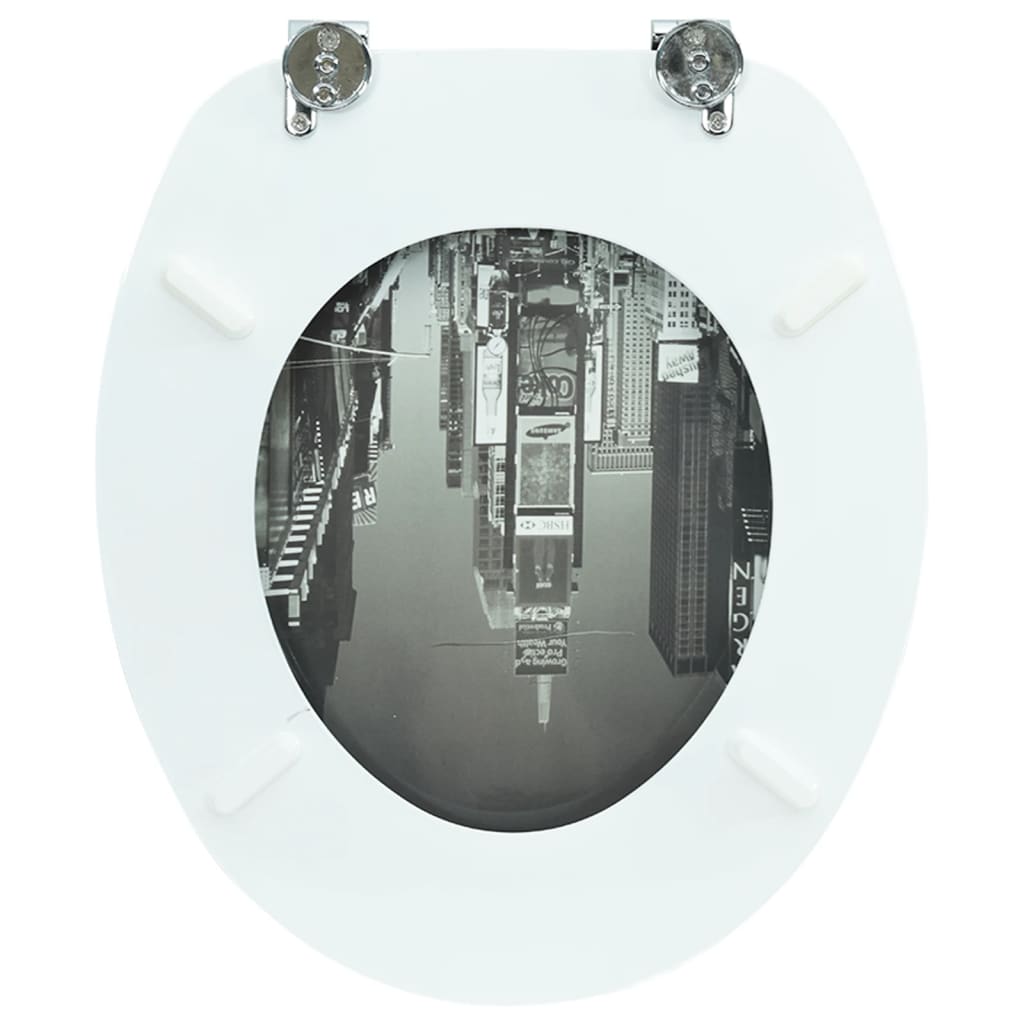 MDF Toilet Seat with Lid, Model "New York"
