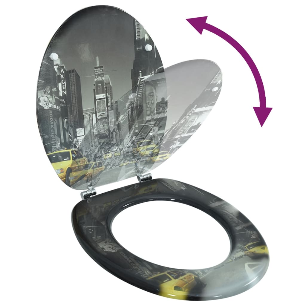 MDF Toilet Seat with Lid, Model "New York"