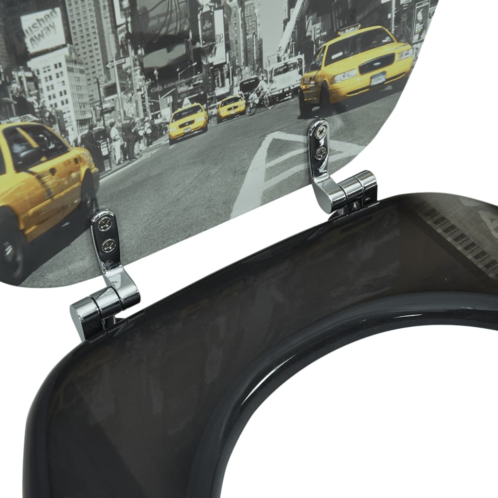MDF Toilet Seat with Lid, Model "New York"