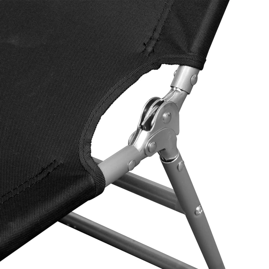 Folding sun lounger, steel, black