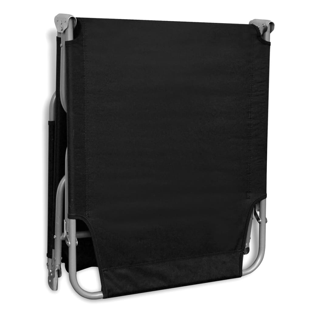 Folding sun lounger, steel, black