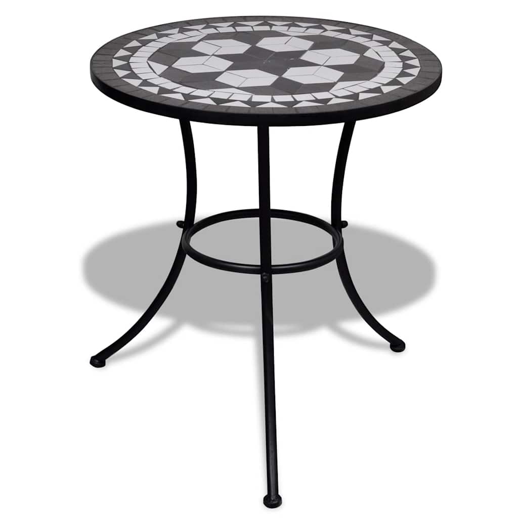 Bistro galds, melnbalts, 60cm, mozaīkas raksts
