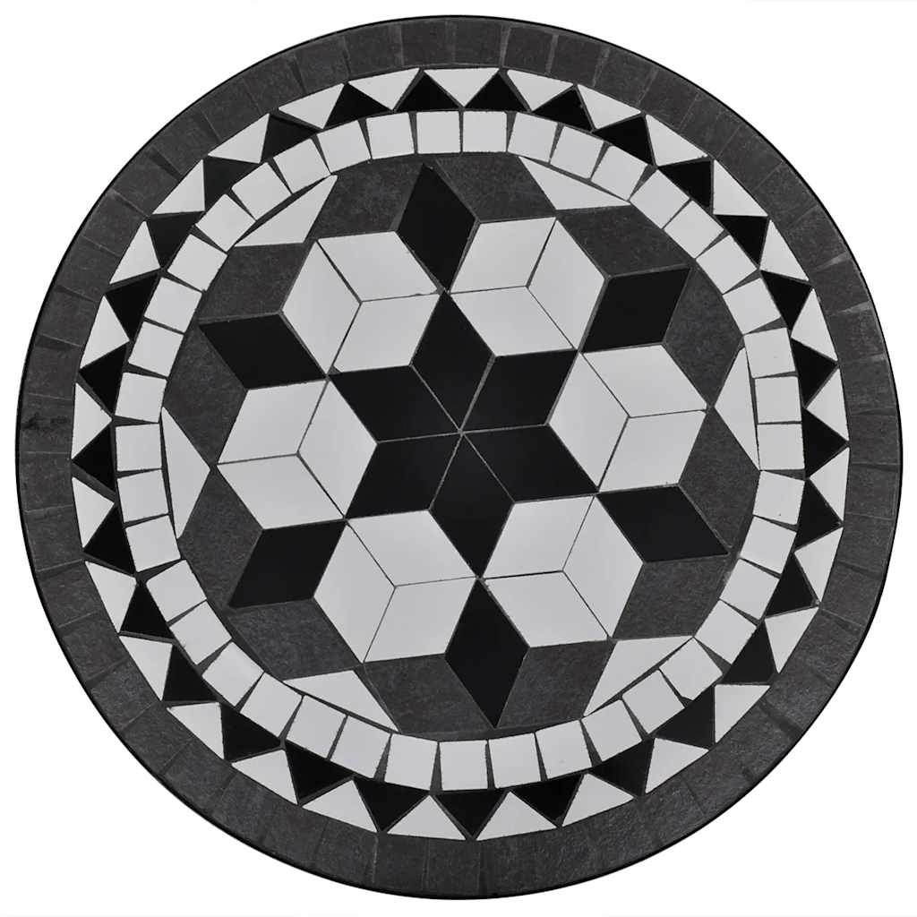 Bistro galds, melnbalts, 60cm, mozaīkas raksts