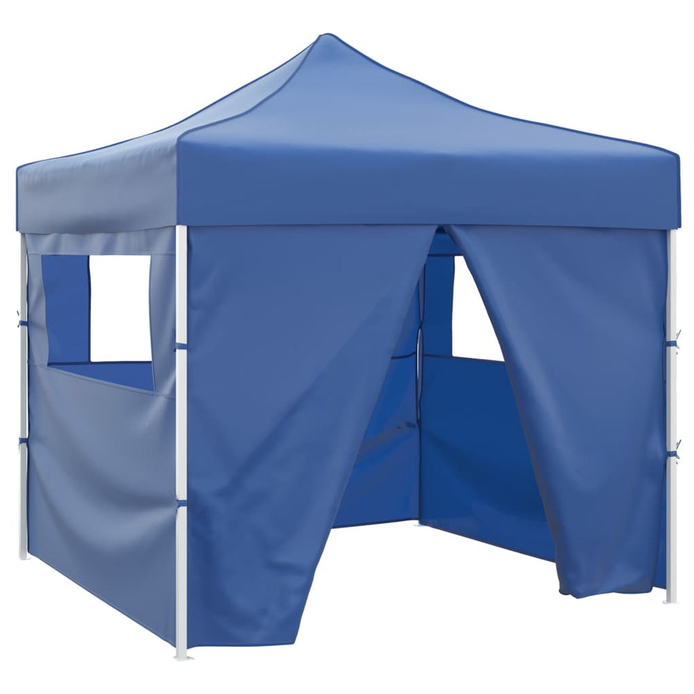 Sulankstomas paviljonas, mėlynas, 3 x 3 m, 4 sienelės