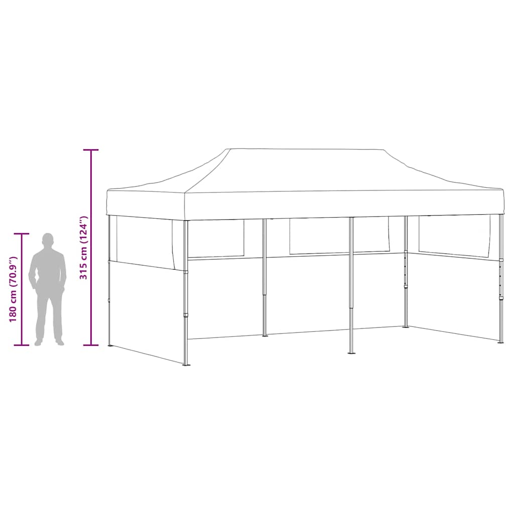 Sulankstoma proginė palapinė 3 x 6 m, kremo spalvos