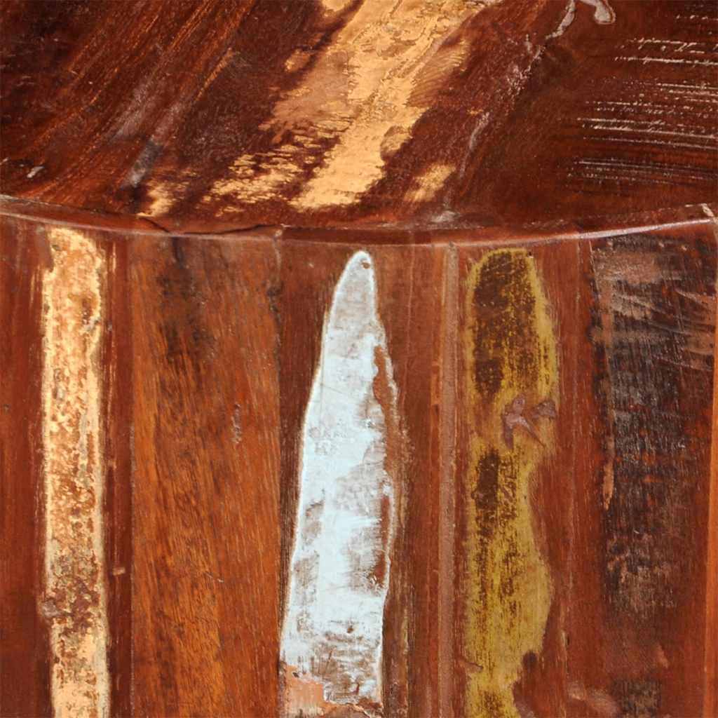 Round reclaimed solid wood coffee table