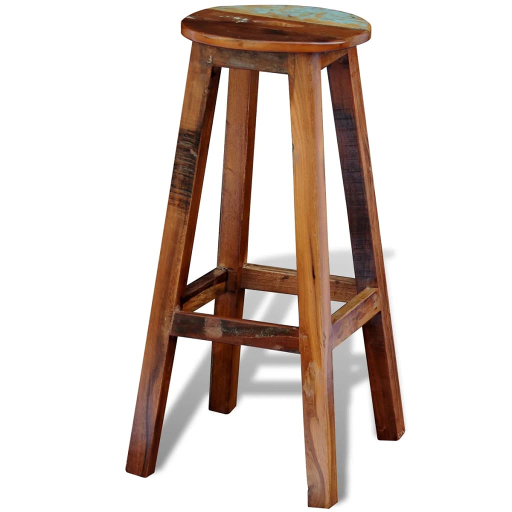 Bar stool, reclaimed solid wood
