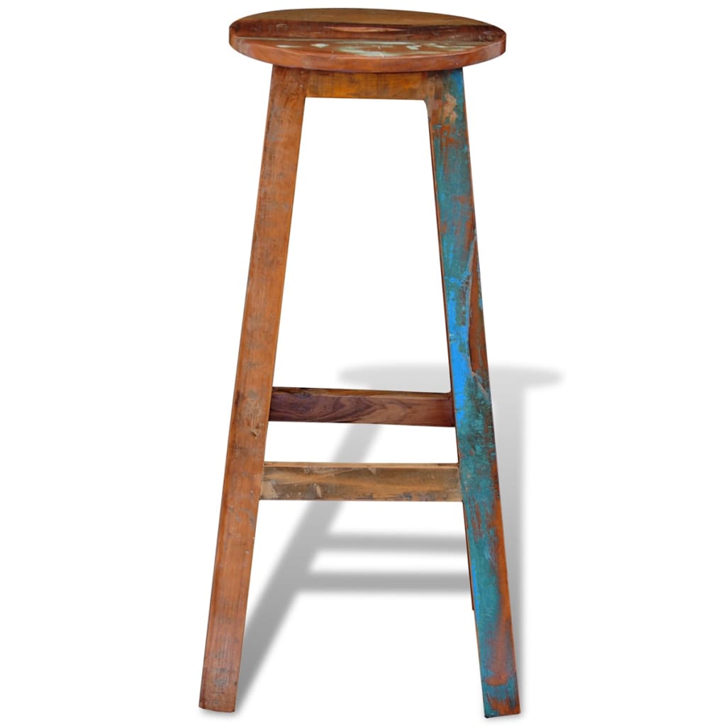 Bar stool, reclaimed solid wood
