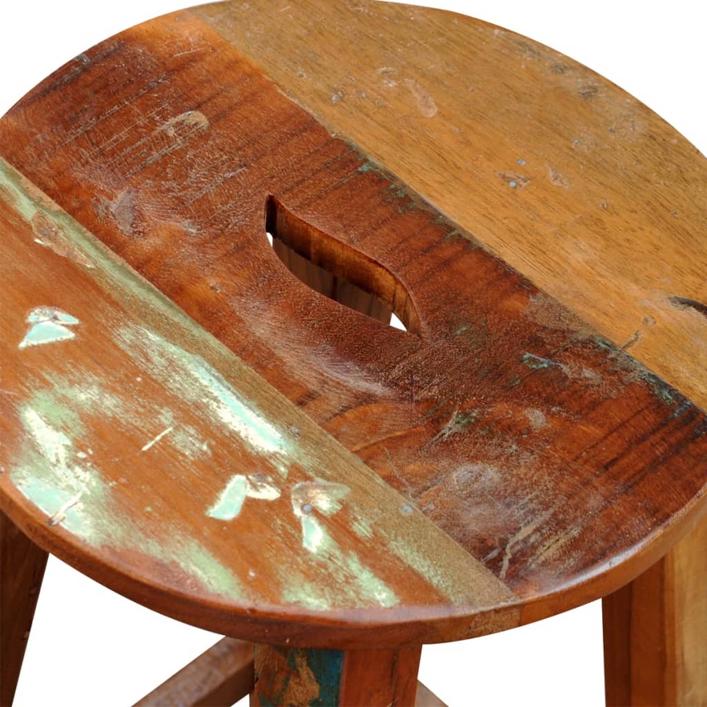 Bar stool, reclaimed solid wood