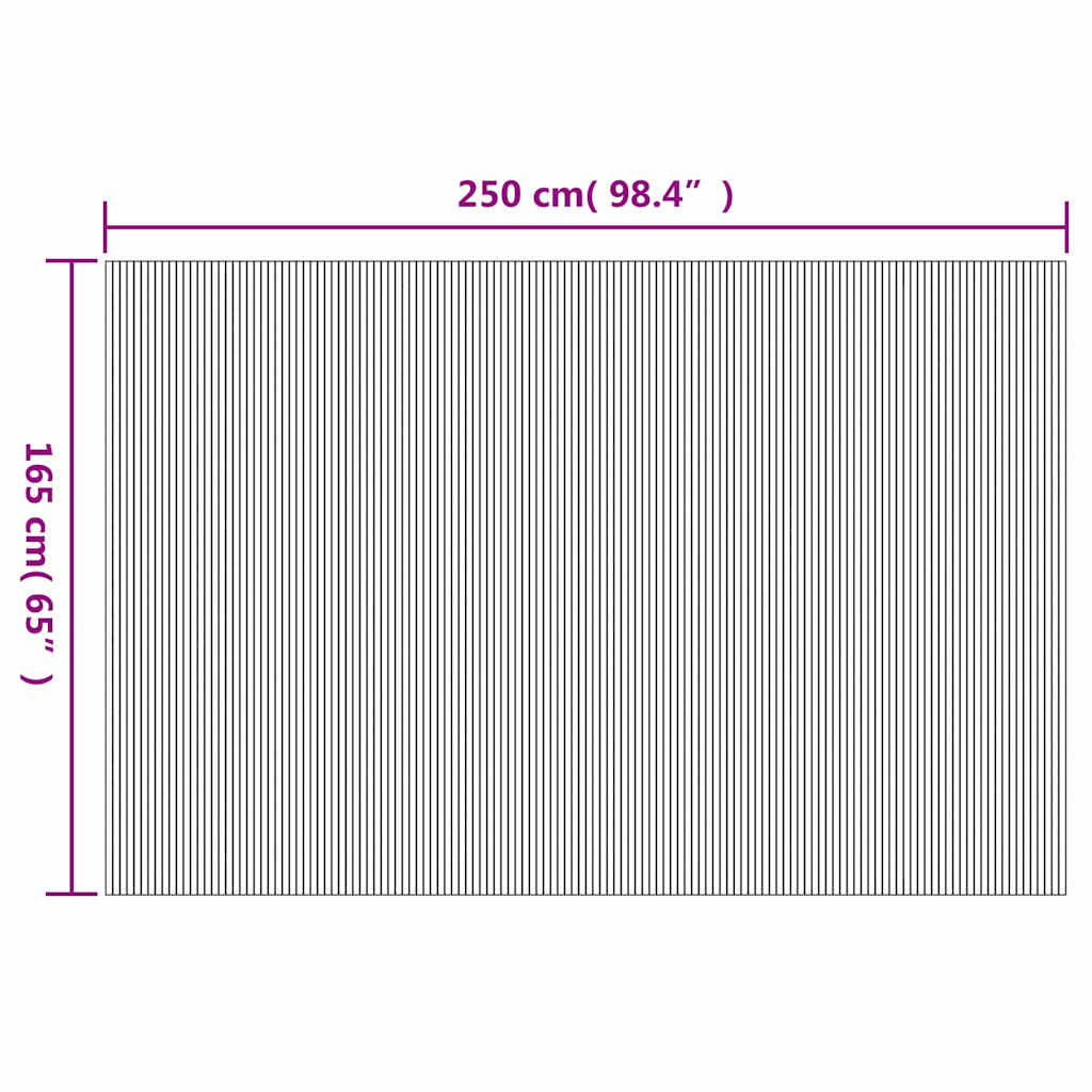 Bamboo room divider, natural color, 250x165 cm