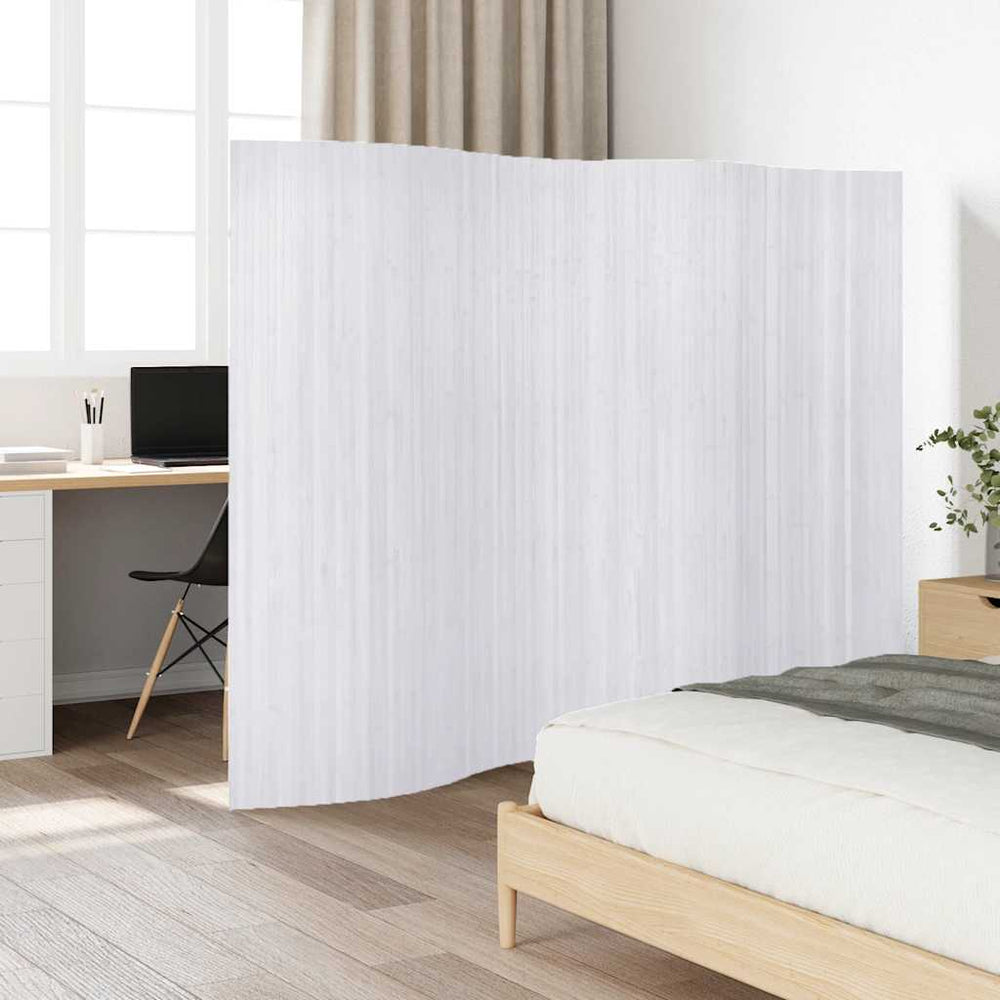 Kambario pertvara iš bambuko, balta, 250x165cm
