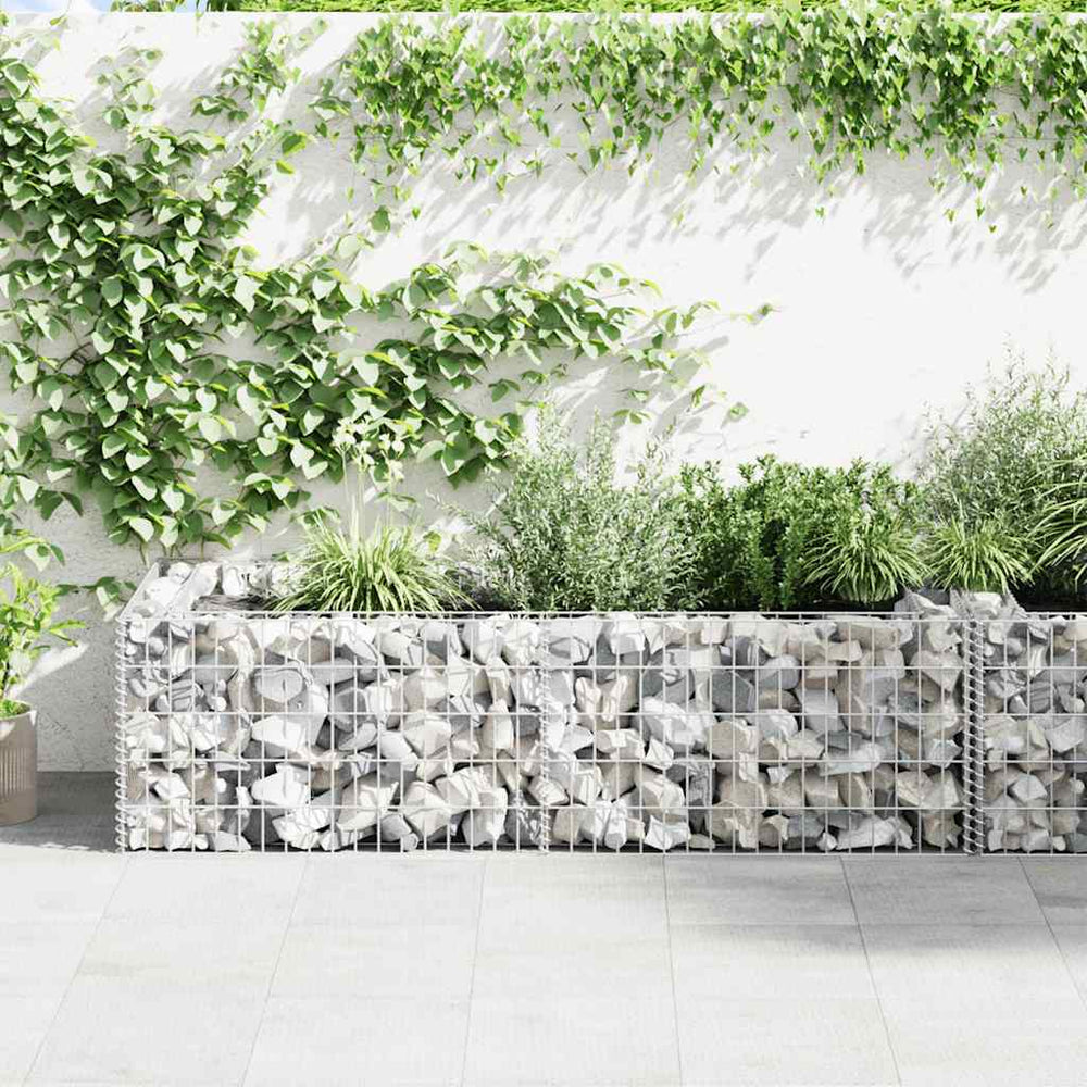 Gabion planter, galvanized steel, 180x90x50cm