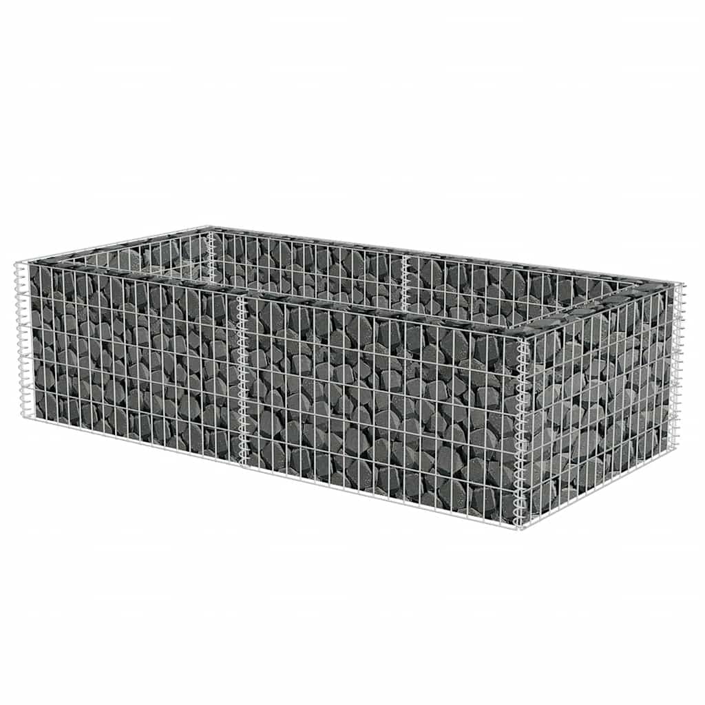Gabion planter, galvanized steel, 180x90x50cm