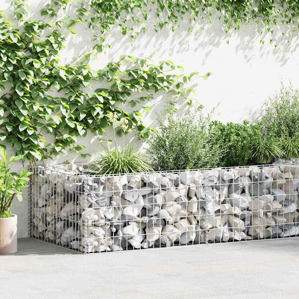 Gabion planter, galvanized steel, 180x90x50cm