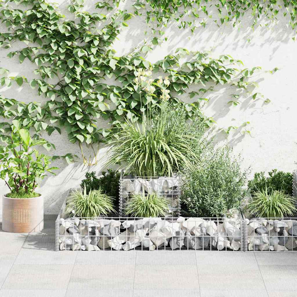 Gabion planter, galvanized wire, 120x120x20cm