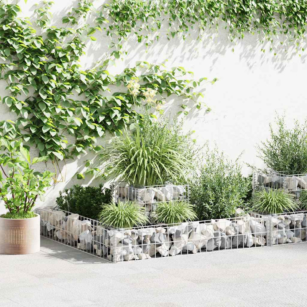 Gabion planter, galvanized wire, 120x120x20cm