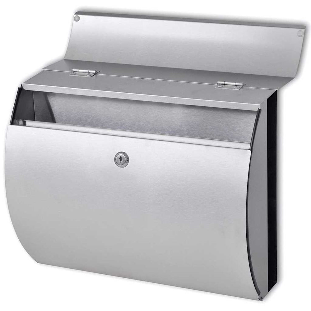 Two Mailboxes with Stand, Stainless Steel