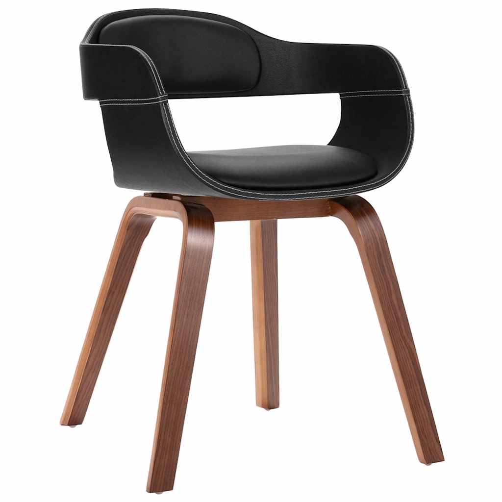 Dining chair with beech legs, faux leather