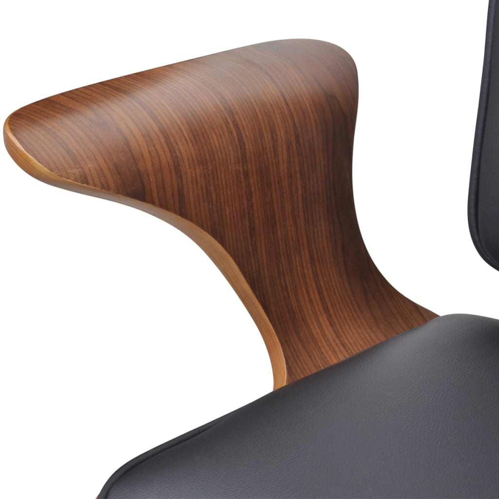 Swivel Office Chair, Bentwood and Faux Leather