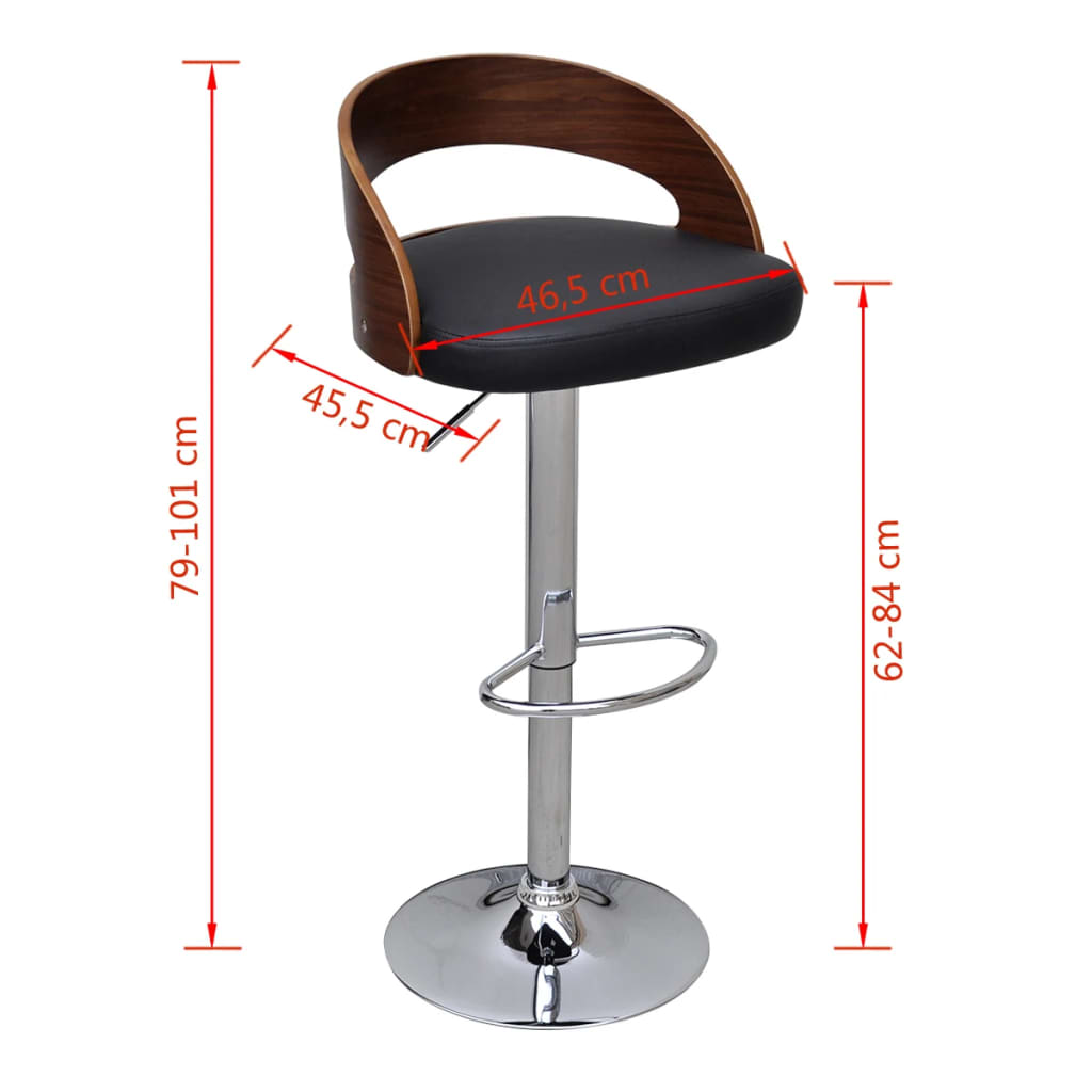 Bar stools, 2 pcs., bentwood