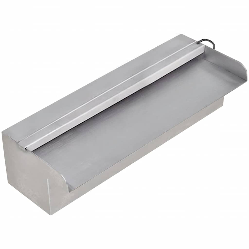 Pool fountain with LED, 30cm, rectangular, stainless steel