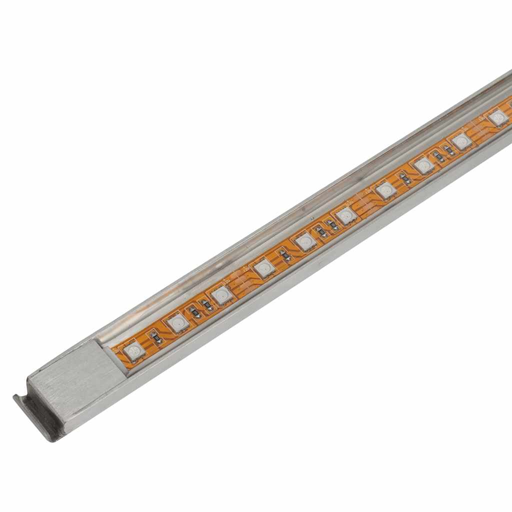 Pool fountain with LED, 30cm, rectangular, stainless steel