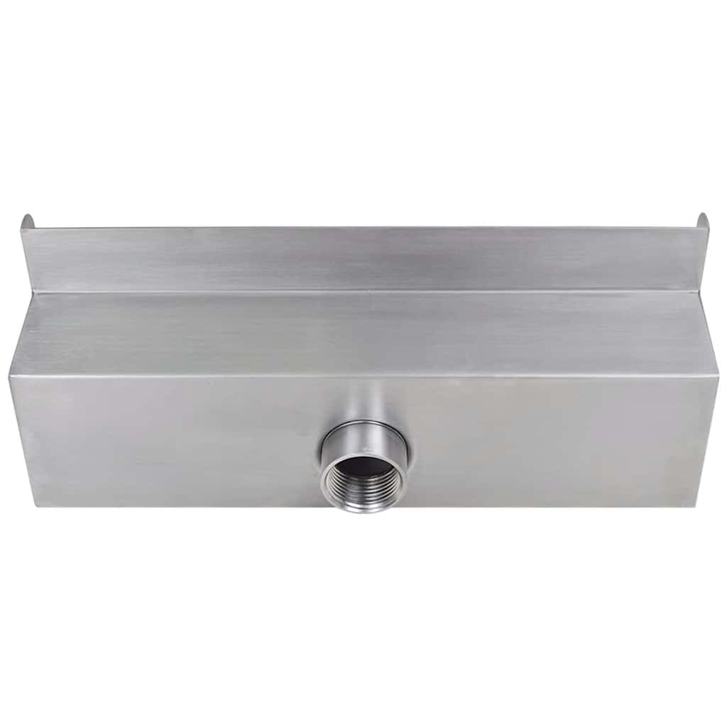 Pool fountain with LED, 30cm, rectangular, stainless steel