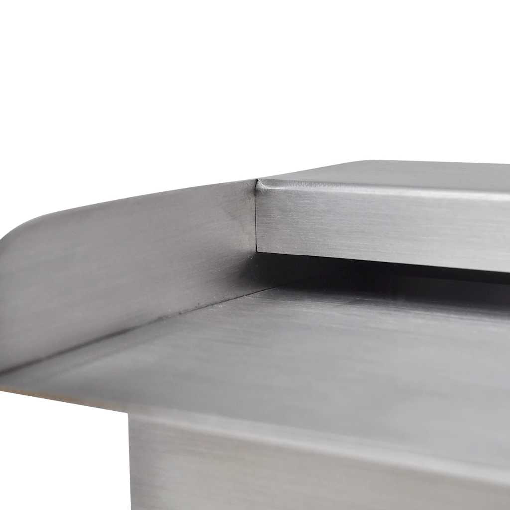 Pool fountain with LED, 30cm, rectangular, stainless steel