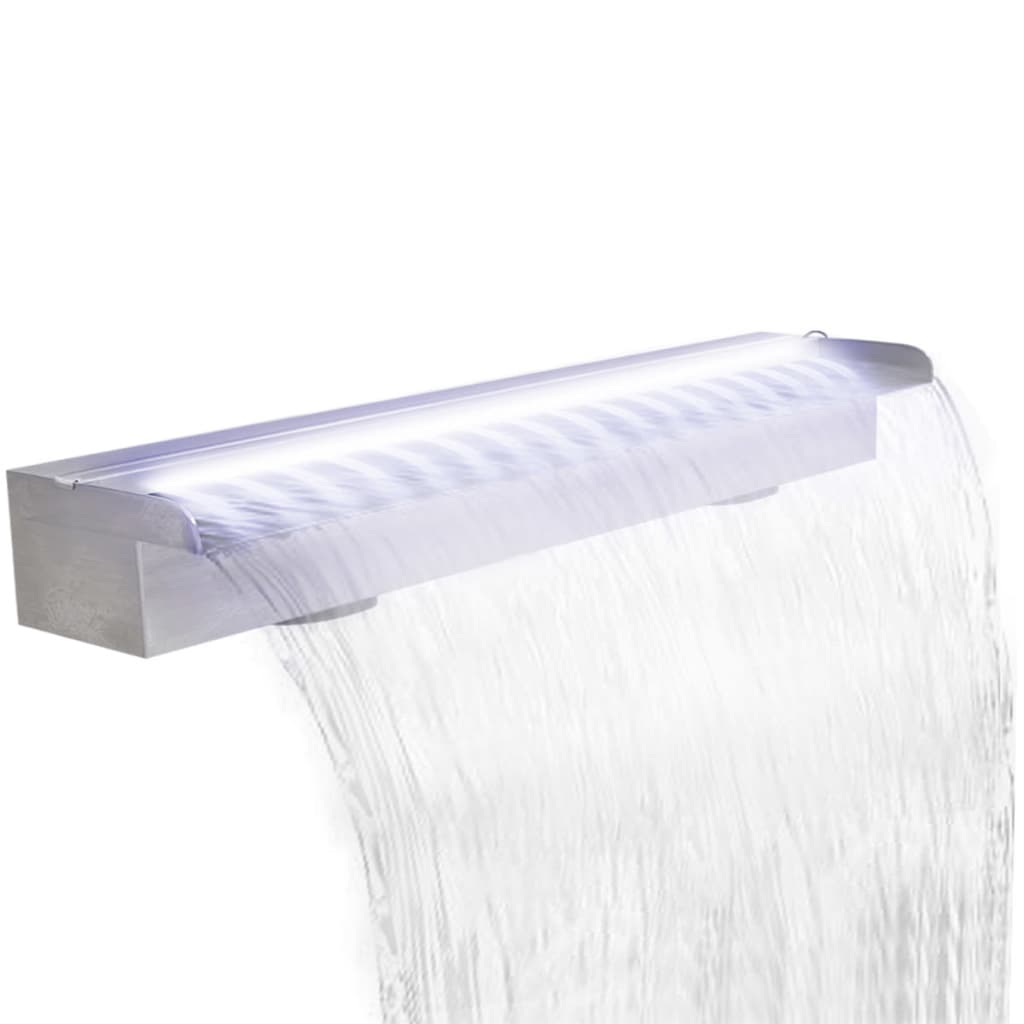 Baseino fontanas su LED, 90cm, stačiak. formos, nerūdijantis plienas