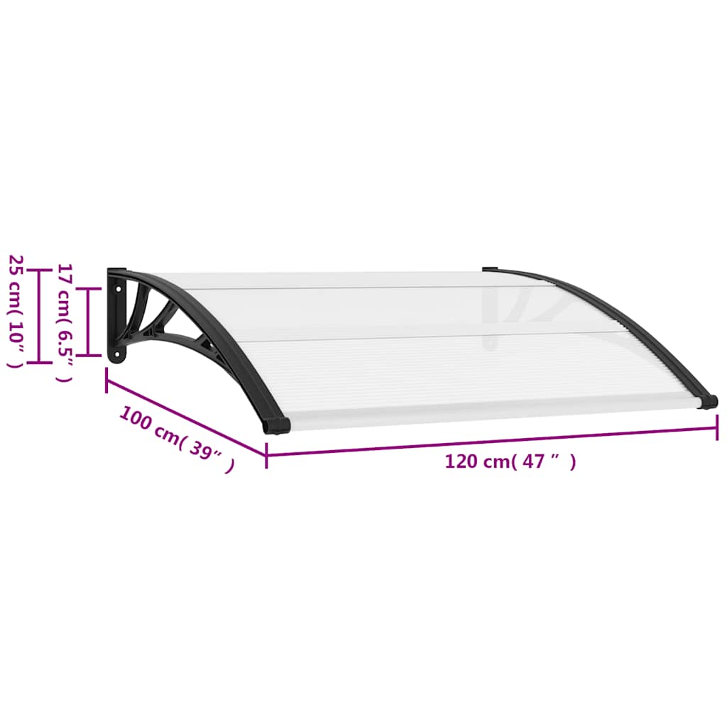 Door canopy, 120x100cm, PC