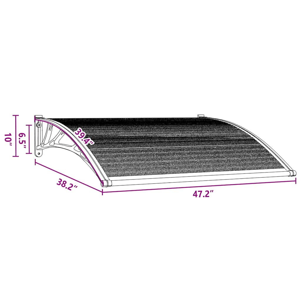 Door canopy, 120x100cm, PC