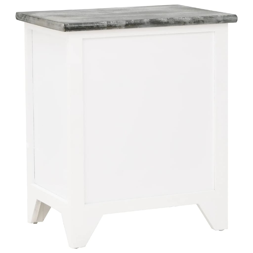 Nightstands, 2 pcs., with 2 drawers, grey and white