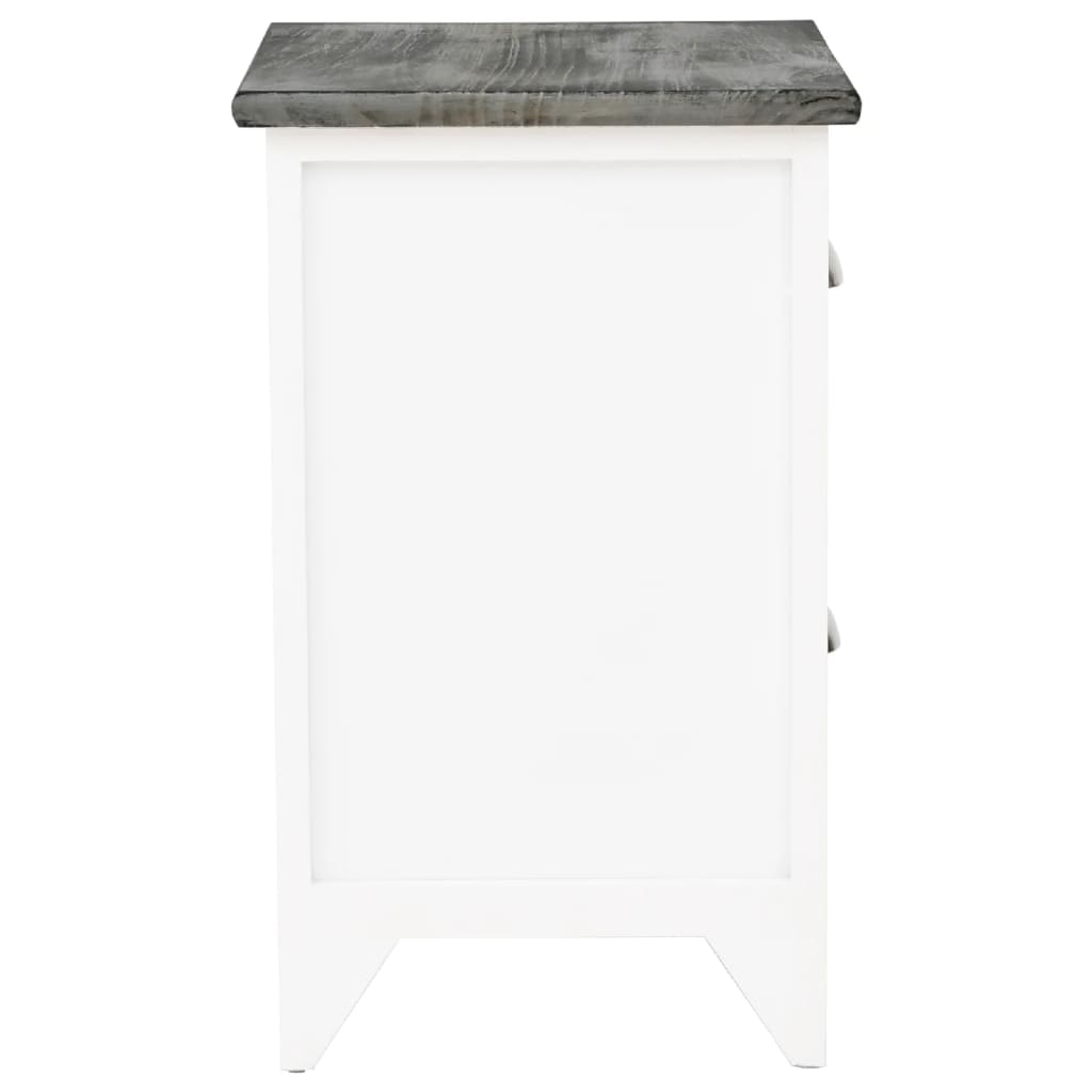 Nightstands, 2 pcs., with 2 drawers, grey and white