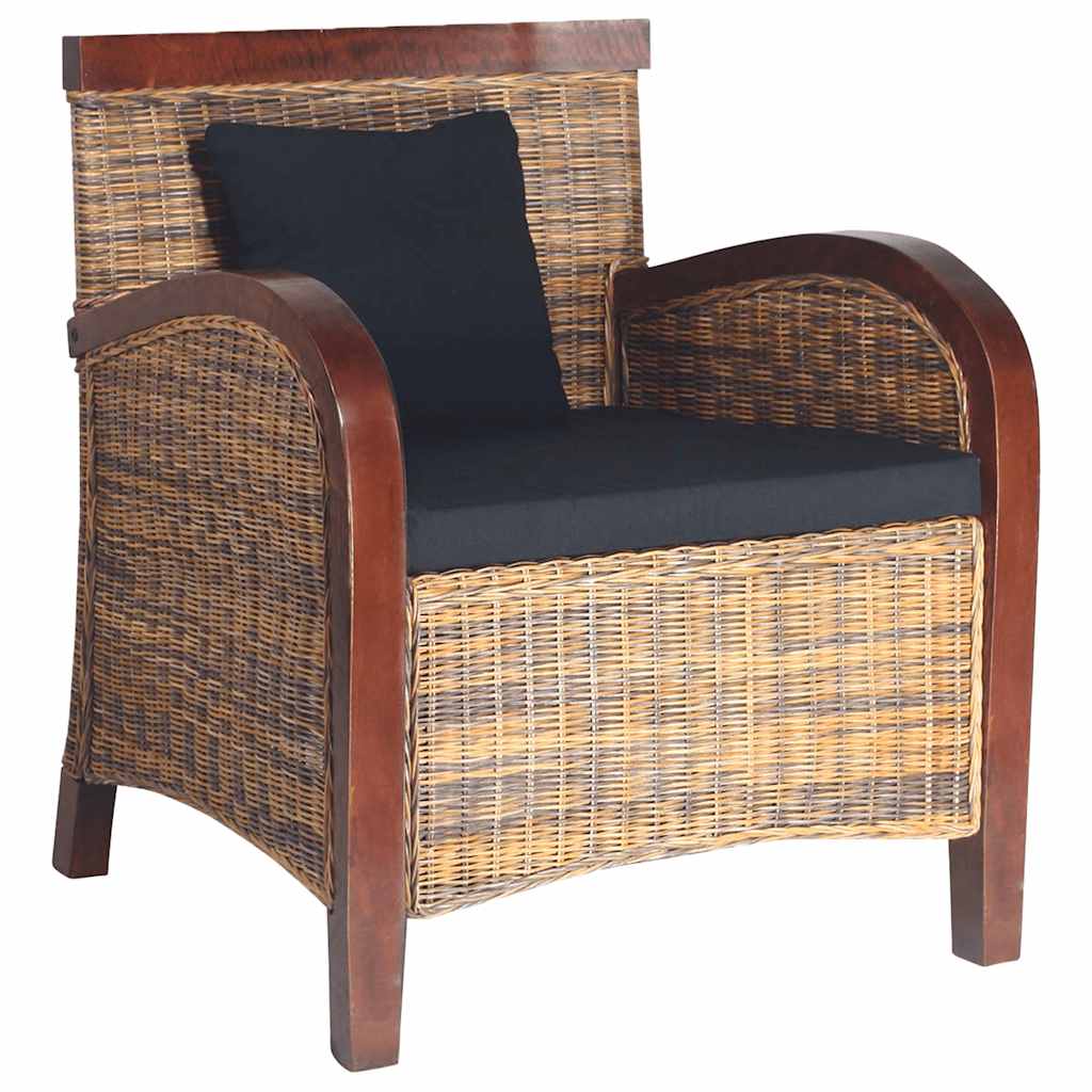 Armchair, handmade, braided rattan