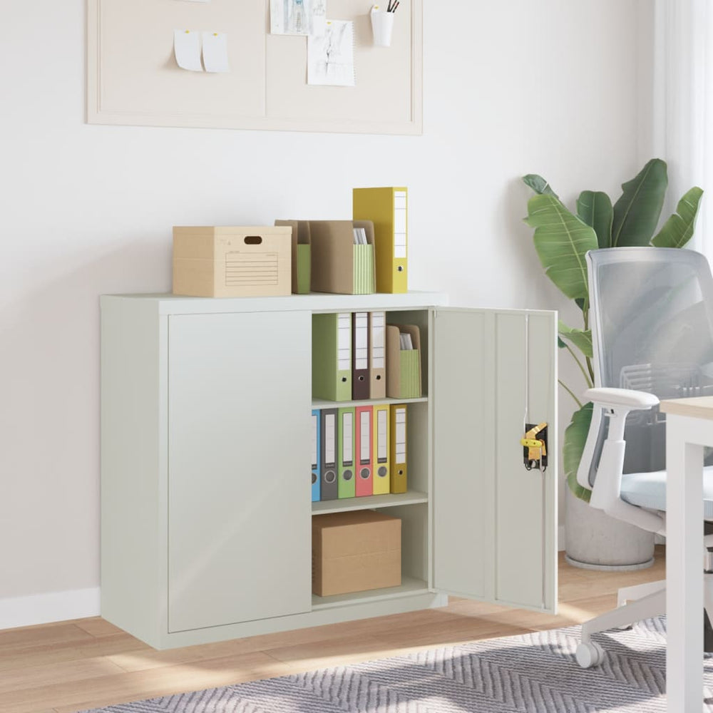 Office cabinet, 2 doors, grey, 90cm, steel