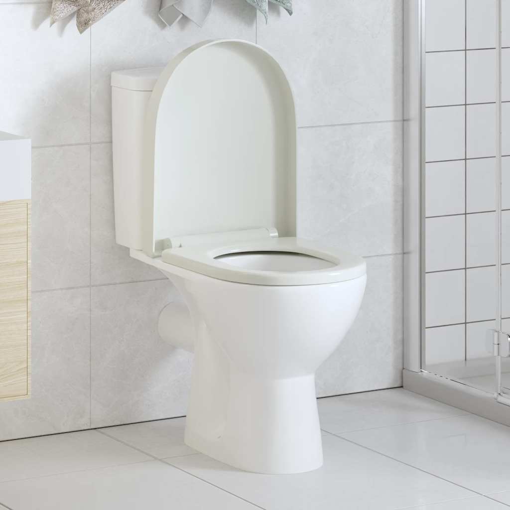 Klozeto sėdynė su Soft Close mechanizmu, kvadrato formos, balta