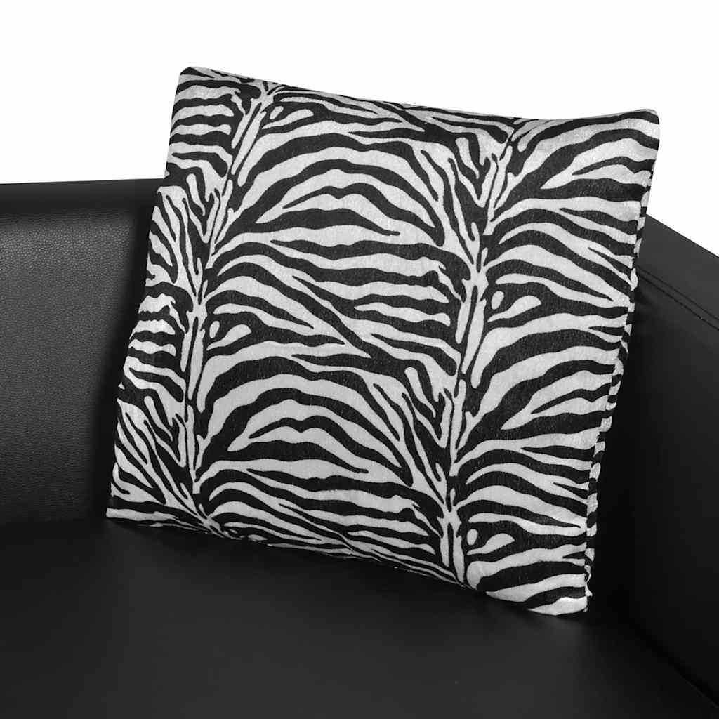 Armchair, black, faux leather