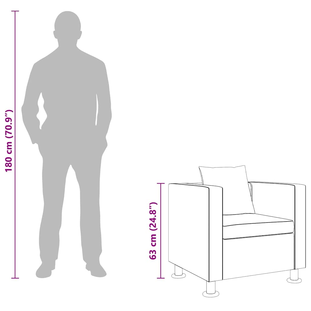 Armchair, black, faux leather