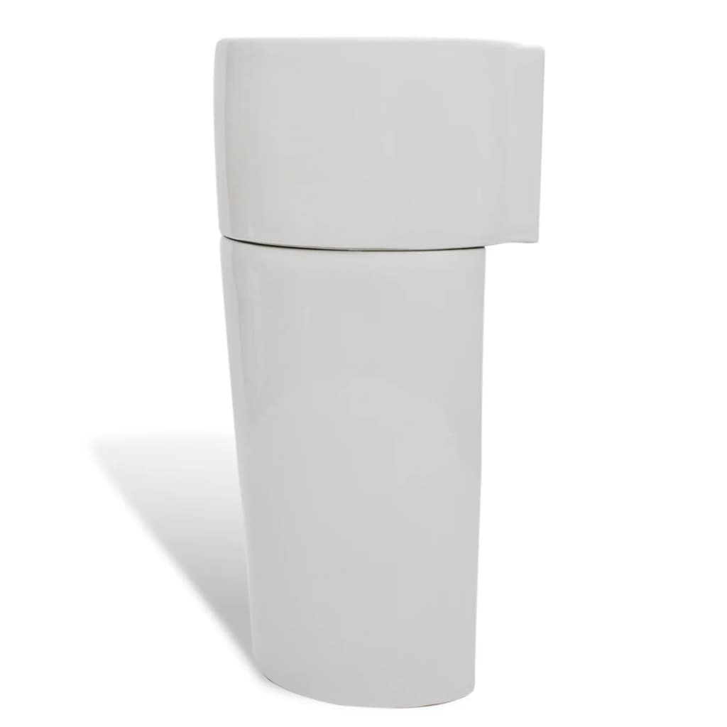 Ceramic counter-top washbasin, white, round