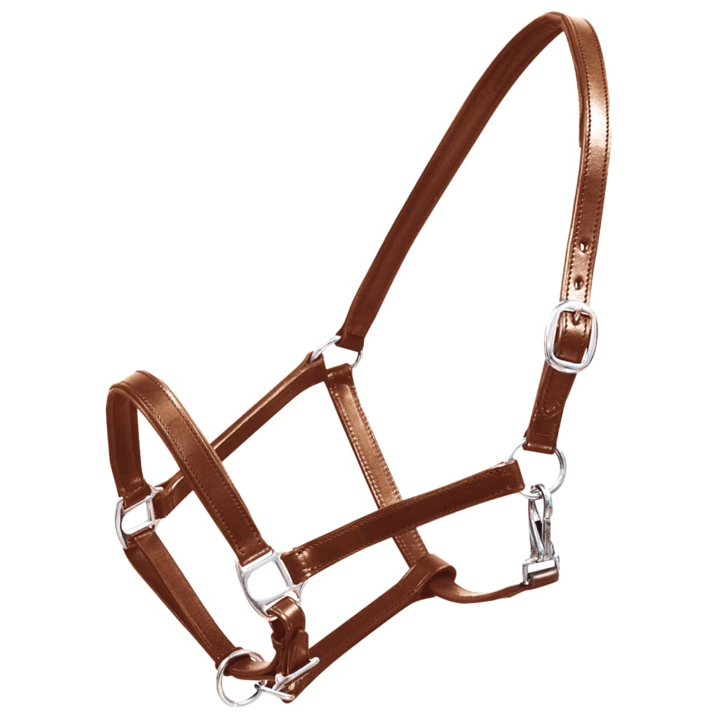 Leather Headcollar, Adjustable, Brown, Full Size